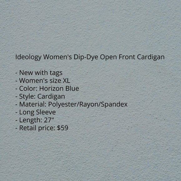 Ideology XL Dip-Dye Open Front Cardigan - Picture 3 of 4